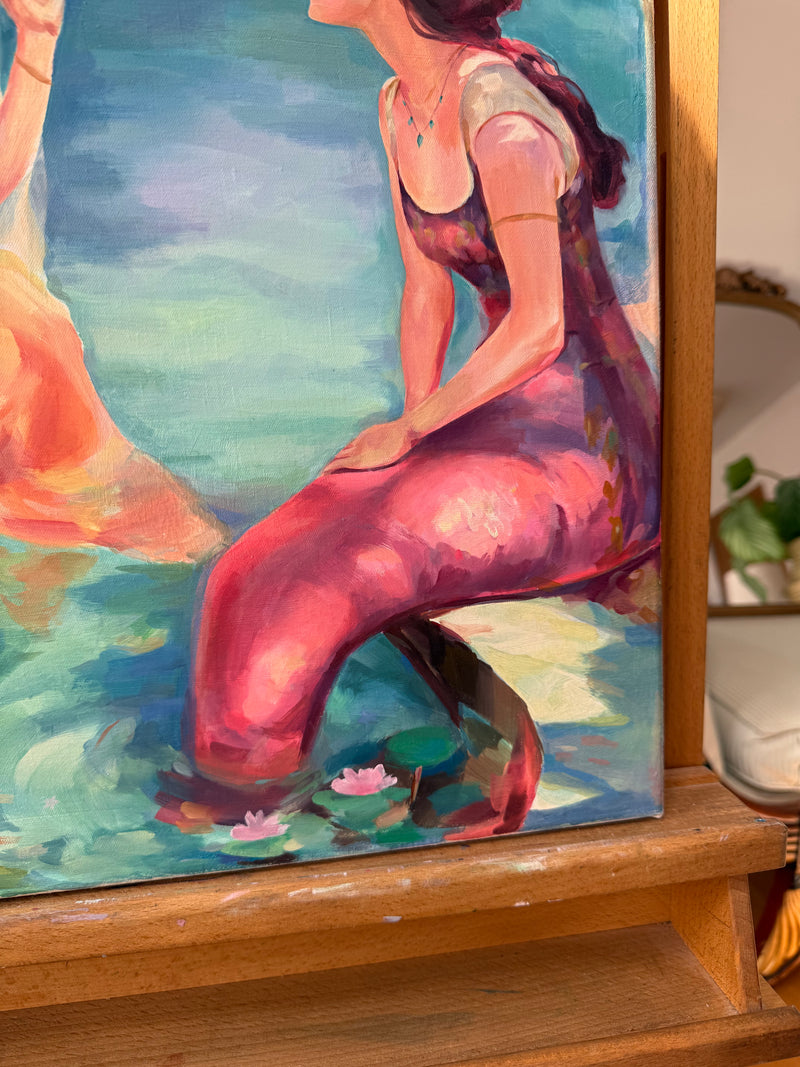 Conversation - Original Oil Painting-zoom-